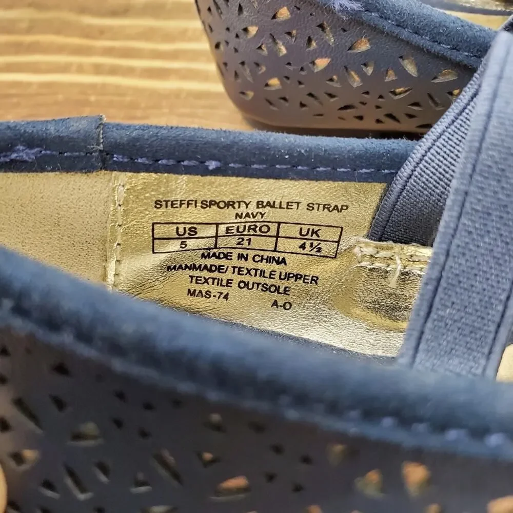 Elie Tahari Sporty Ballet Flats Navy Blue 5Y